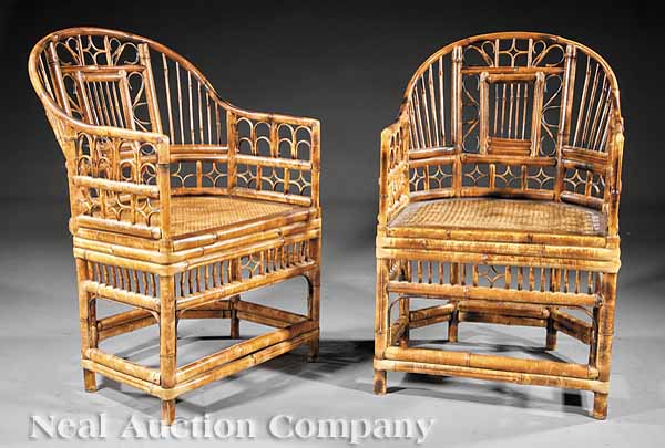 A Pair of Regency Style Bamboo Carved 13d611