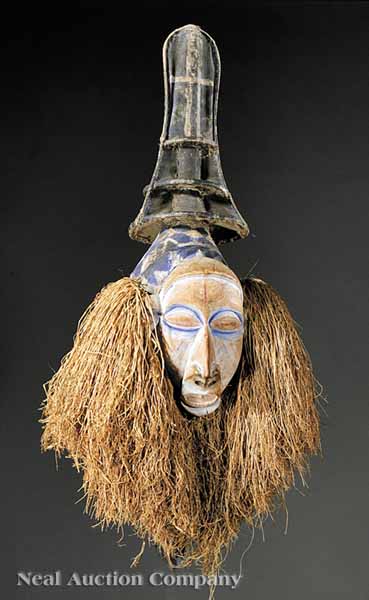 A Yaka Carved Wood Initiation Mask 13af21