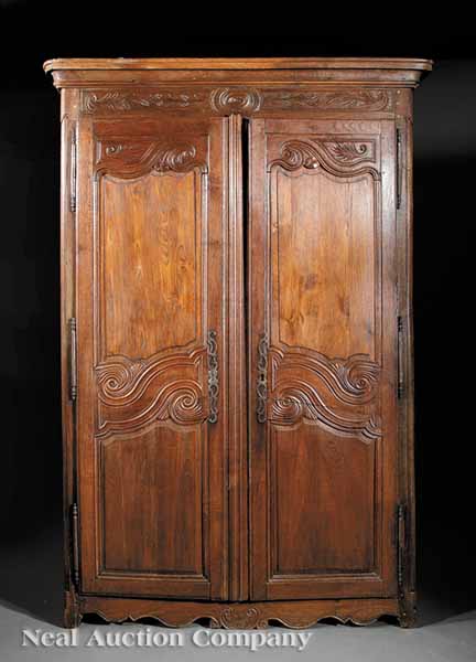 A Louis XV Carved Elm Armoire late 13af94