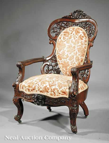 An American Rococo Carved and Laminated