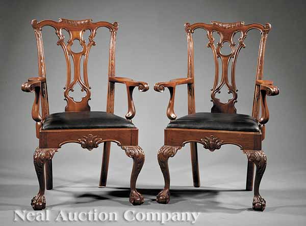 A Pair of Chippendale Style Carved 13b032