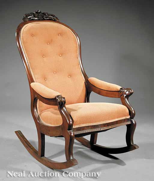 An American Rococo Mahogany Rocking