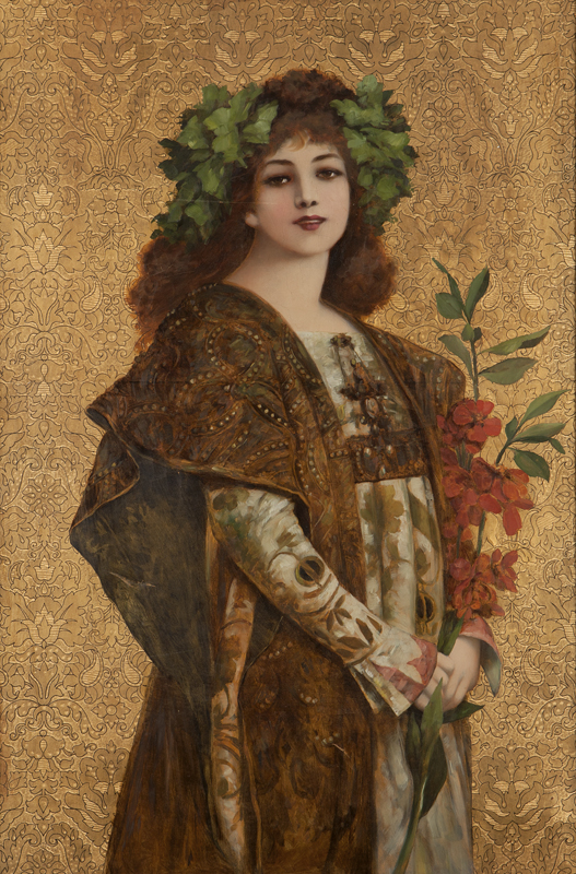 Portrait of Sarah Bernhardt holding 13b2f0