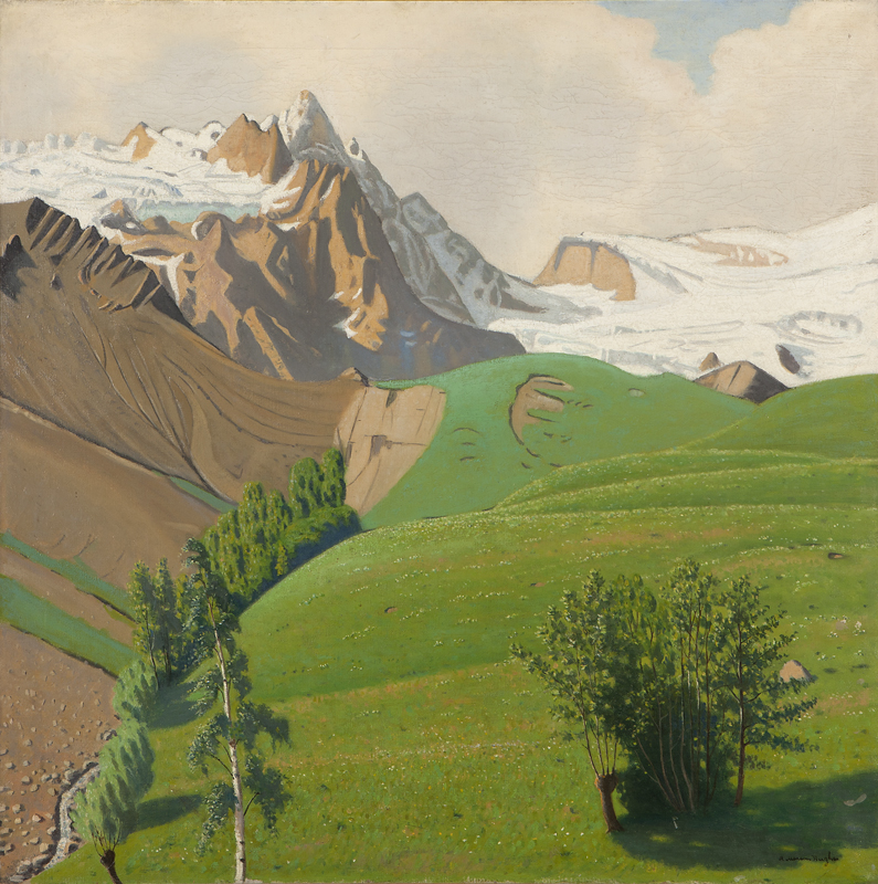 A view of the Alps oil on canvas.