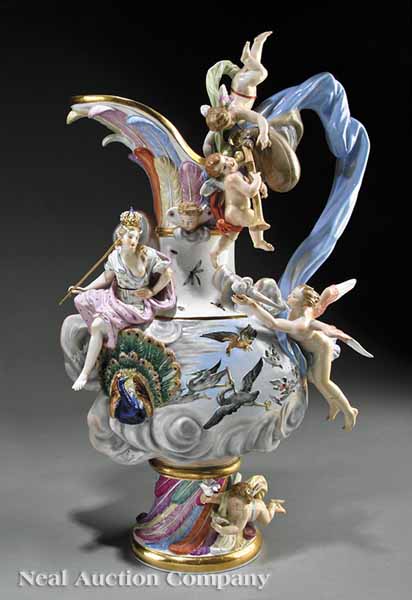 A Large Meissen Polychrome and 13b348