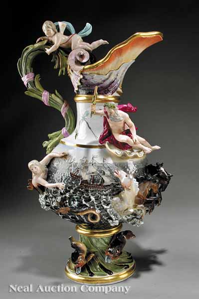 A Large Meissen Polychrome and 13b349