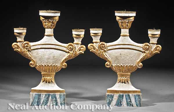 A Pair of Large Venetian Painted