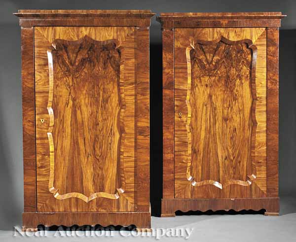 A Pair of Biedermeier Burled Walnut 13b386