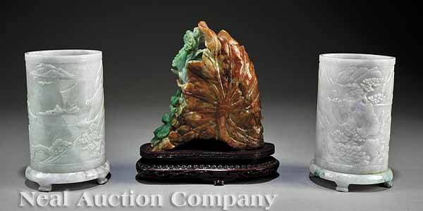 A Chinese Three Piece Jade Jadeite 13b3b3