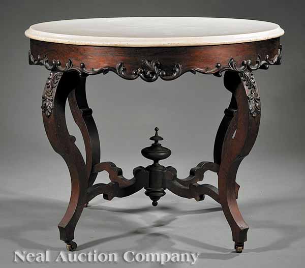 An American Rococo Carved Rosewood Center