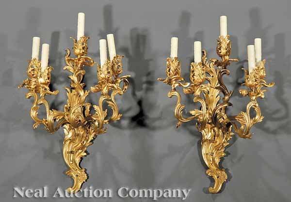 A Pair of Louis XV-Style Gilt Bronze