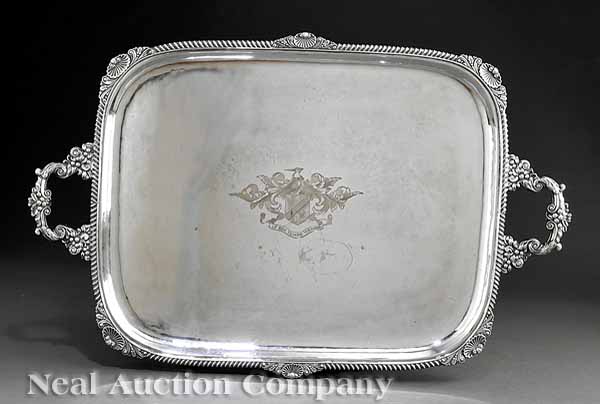 An Antique Silverplate Tea Tray