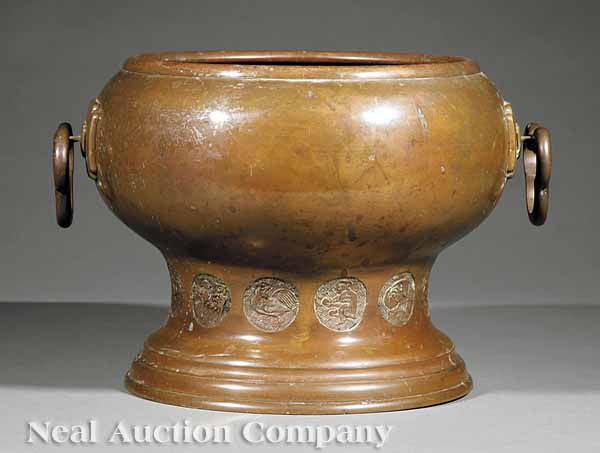 A Japanese Bronze Hibachi Pot 19th 13b471