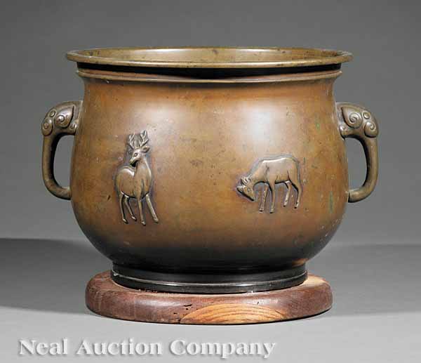 A Japanese Bronze Hibachi Pot 19th