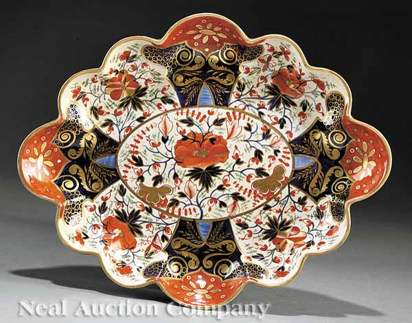 A Crown Derby Porcelain Scalloped Serving