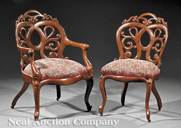 Two American Rococo Carved and 13b513