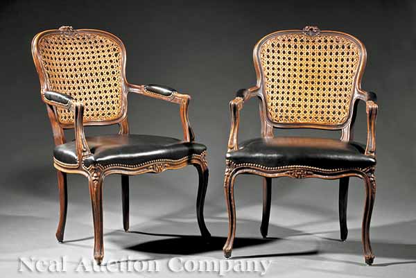 A Pair of French Carved Mahogany