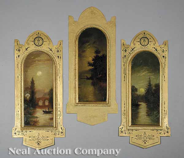 Three Painted Victorian Panels 13b561