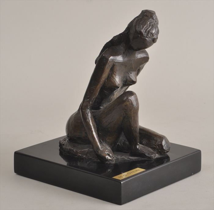 H.G. STEIN: SEATED WOMAN Bronze 8 in.