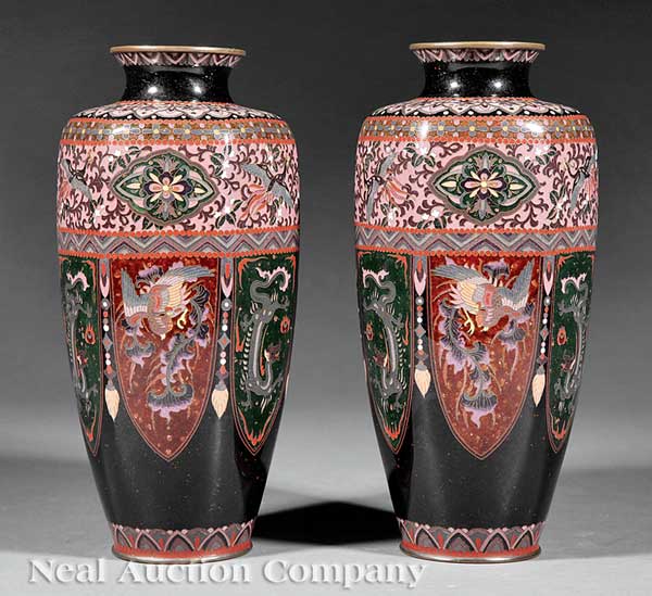 A Pair of Japanese Cloisonn Enamel 13e623