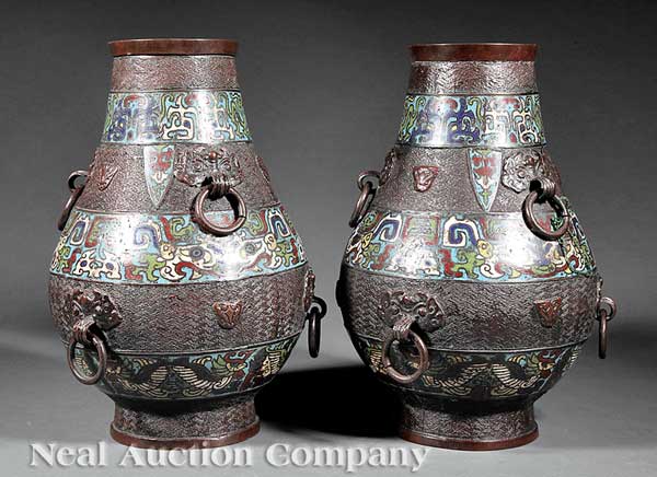A Pair of Chinese Cloisonn Embellished 13e61a