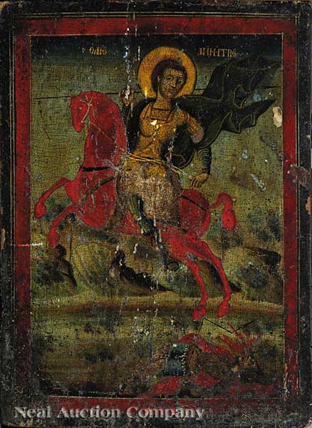 A Russian Icon of a Warrior Saint 13e628