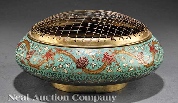 An Indian Enameled Brass Brazier