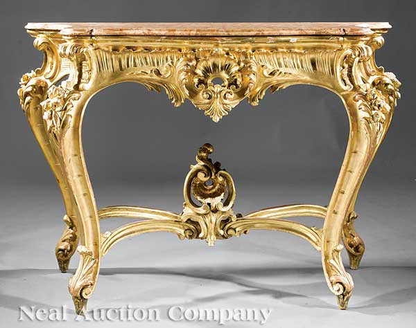 A Louis XV-Style Giltwood Console