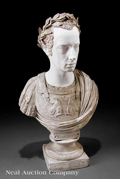 A Continental Plaster Bust of Francis
