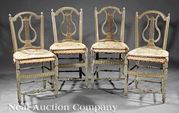 A Set of Four Antique Italian Painted 13e6a2