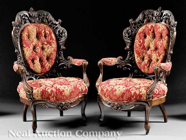 A Pair of American Rococo Carved 13e6ab