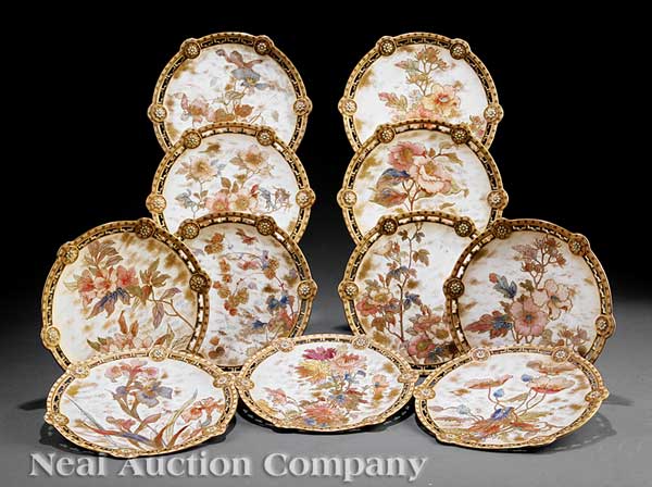 A Set of Ten Arts and Crafts Doulton