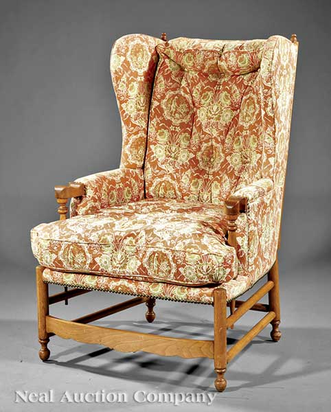 An English Beechwood Upholstered