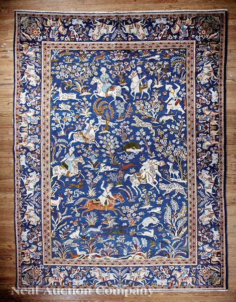 An Isfahan Carpet royal blue ground