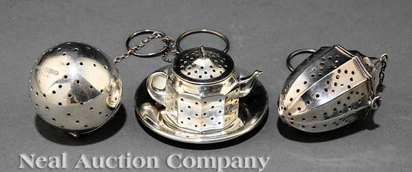 Three American Sterling Silver Tea Balls