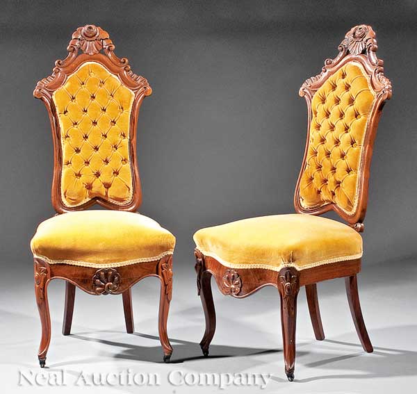 A Pair of American Rococo Carved