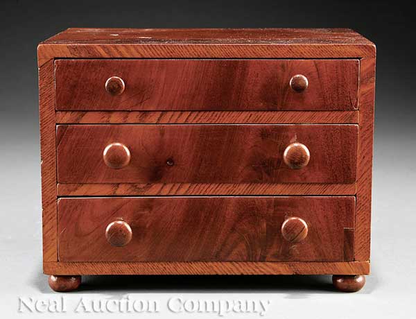 An American Mahogany Miniature Chest