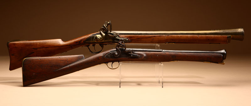 Two Continental flintlock brass steel