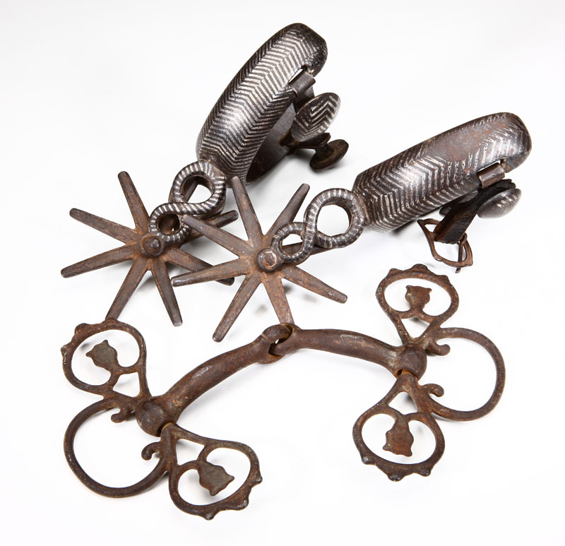 A pair of Spanish Colonial silver-inlaid