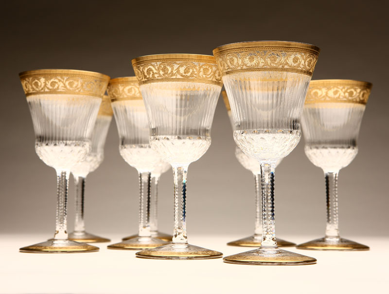 A set of eight St. Louis Thistle Gold