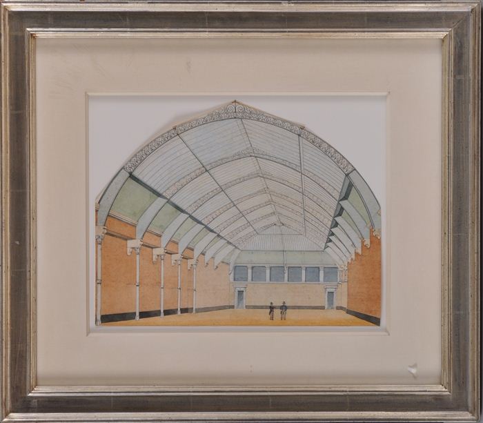 EUROPEAN SCHOOL: VAULTED ARCHES Watercolor
