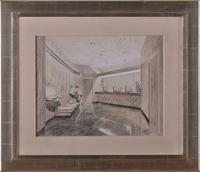 20TH C SCHOOL INTERIOR OF MODERNIST 13ea4e