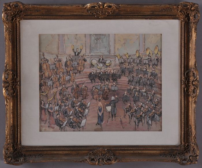 FRENCH SCHOOL: ORCHESTRA Gouache on