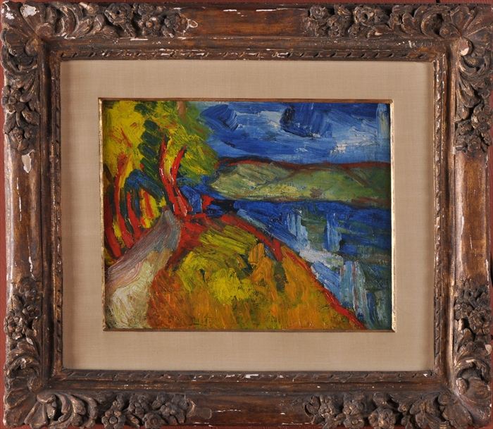 EUROPEAN SCHOOL: FAUVIST LANDSCAPE Oil