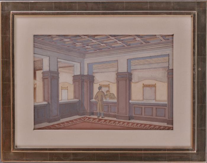 FRENCH SCHOOL: INTERIOR OF A BANK