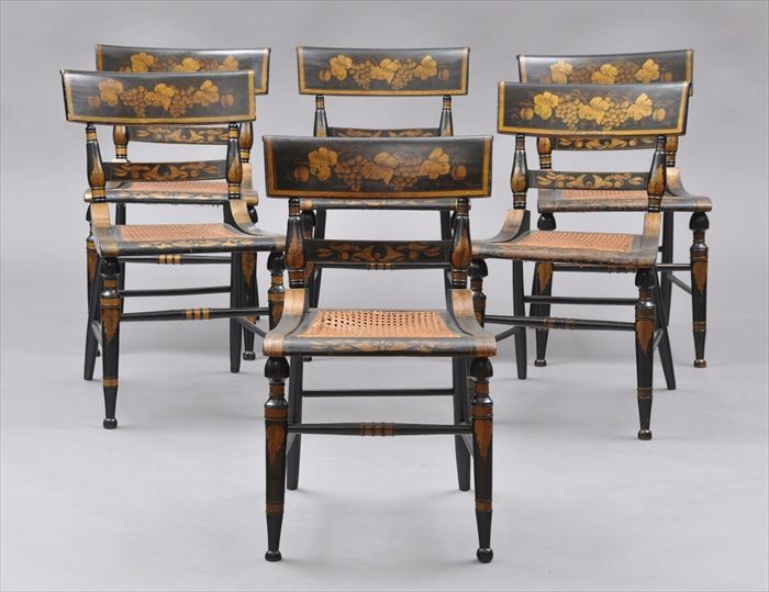 SET OF SIX AMERICAN CLASSICAL PAINTED