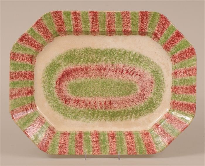 STAFFORDSHIRE RED AND GREEN SPATTERWARE