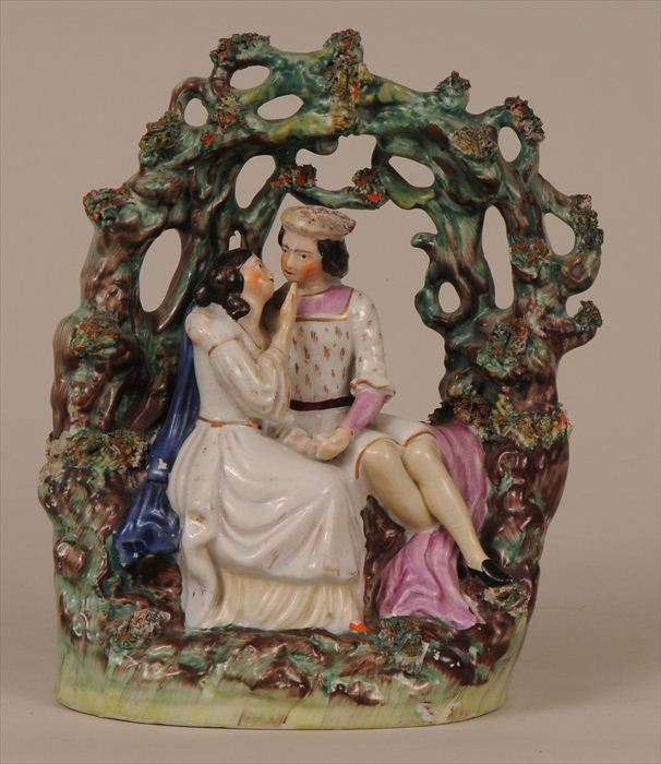 STAFFORDSHIRE BOCAGE FIGURE GROUP OF