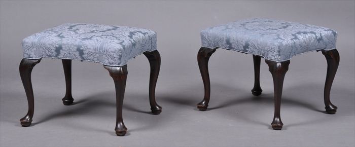 TWO GEORGE III MAHOGANY STOOLS