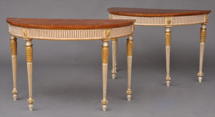 PAIR OF GEORGE III STYLE MARQUETRY 13ec22